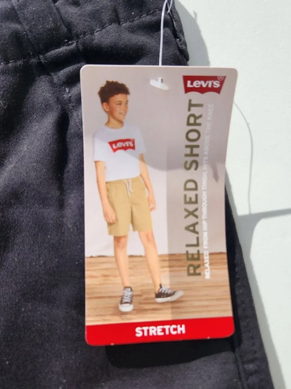 NEW Levi's Boys Twill Cargo Shorts Size 20 Black School Uniform Cotton 98% cotto